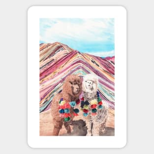 Llama Rainbow Mountain, Peru Sticker